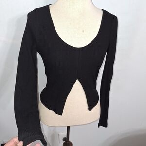 Shein- Sexy Black Long Sleeve Top- W Sz Small